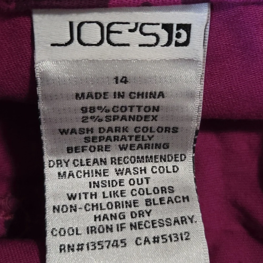 Y2K NWT Joe's Jeans Magenta Leopard Print Jeggings Skinny Jeans Girls Size 14